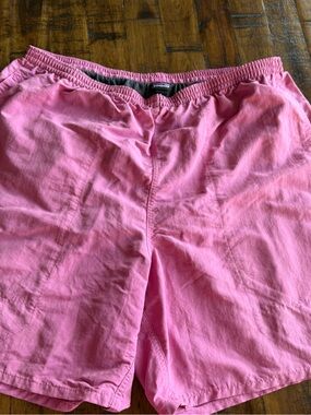 Patagonia Men's Pink Solid Swim Trunks L Drawstring Elastic Waist Mesh Lined